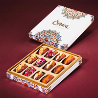 Maßgefertigte Leere Schokoladenpralinen-Schachteln, Luxuriöse Weiße Karton-Geschenkverpackung für den Nahen Osten, Sortierte Baklava-Papierbox für Datteln