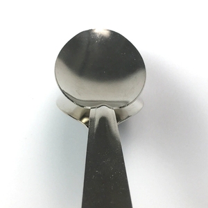 Stainless Steel Double Music Spoon Hand Bell Clapper With <b>Red</b> Handle Metal Percussion Beater For Christmas Day - Product Image 4