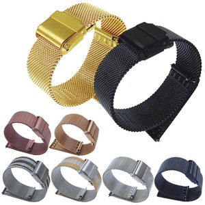 Bracelet <span class=keywords><strong>de</strong></span> montre milanais en acier inoxydable <span class=keywords><strong>de</strong></span> 22 mm compatible avec DW Samsung Huawei GT2, bracelet métallique à dégagement rapide - Product Image 1