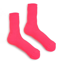 Chaussettes personnalisées avec logo, couleurs néon mignonnes pour femmes et filles