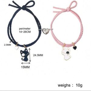 Pulsera De Pareja Stainless Steel Cat Charm Pendant <b>Bracelet</b> for Men Women Magnet Heart Attract Each for <b>Couple</b> <b>Bracelet</b> Se - Product Image 5