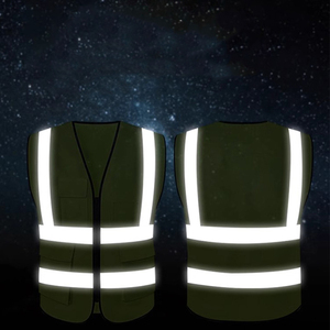 XXL Ansi sicurezza sicurezza in esecuzione gilet Multi tasca blu senza maniche riflettente con logo personalizzato per lavori di costruzione - Product Image 4
