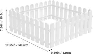 Clôture en plastique blanc 4 pièces 20 pouces Bordure de jardin décorative pour pelouse Patio Cour Utilisation intérieure et extérieure - Product Image 3