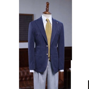 Abiti da <span class=keywords><strong>Uomo</strong></span> su Misura di Alta Qualità, <span class=keywords><strong>Smoking</strong></span> Formale Blu per Affari, Completo con <span class=keywords><strong>Giacca</strong></span> e Pantalone - Product Image 5