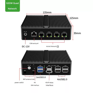 มินิพีซีอุตสาหกรรมไร้พัดลม BKHD N150 4 LAN 2.5G Intel I226V DDR5 4G 5G IoT Edge Gateway - Product Image 4