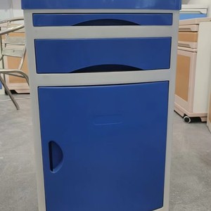 Armoire d'hôpital en plastique bleu foncé avec porte à panneau plat pour chambre et bureau - Product Image 1