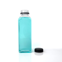 500ML 16 oz Bouteille de jus de presse à froid en plastique PET vide carré français pour l'emballage de boisson