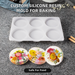 6 Cavity Flexibility Round Molds for Resin Epoxy Coaster Molds for Cups Mats DIY <b>Craft</b> Coaster Molds - Product Image 2