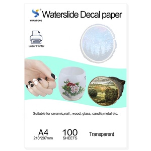 (100 feuilles/paquet) Film pour imprimante laser, décalcomanies à <span class=keywords><strong>transfert</strong></span> d'eau - <span class=keywords><strong>Papier</strong></span> <span class=keywords><strong>transparent</strong></span> pour mugs, haute qualité - Product Image 2