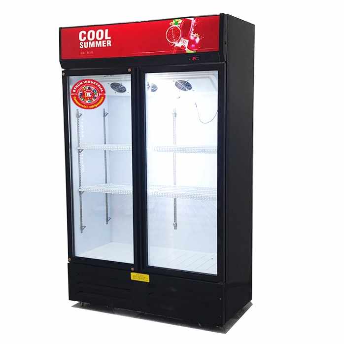 Commercial Glass Equipment Single-Temperature Upright Freezers Refrigerators Display Cabinet Chiller Fridge for Drinks Showcase