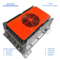 Chargeur de batterie OBC 3,3 kW pour voitures électriques et voiturettes de golf 72V/108V/144V/360V 360V avec refroidissement par ventilateur