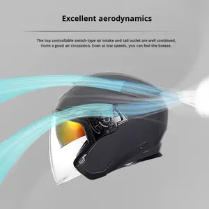 Gsb Unisex Nieuwe Abs 263 Halve Helm Met Driekwart Zonwering Voor Motorrijder - Product Image 5