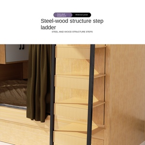 Modern And Simple Wood <strong>Bunk</strong> <strong>Bed</strong> For School Dormitory Guardrail Space Capsule Youth Apartment High And Low <strong>Bed</strong> - Product Image 3