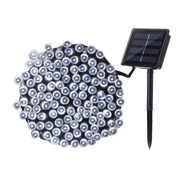 12M 100 LED Solar Powered Fairy String Light IP44 Rated Outdoor Christmas Decorative Lighting Copper Flashing Small String Light