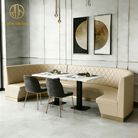 Table en marbre pour restaurant, café, salon de thé, canapé et banquette, ensemble de mobilier de table et banquette