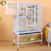 Nouvelle Cage de Luxe pour Oiseaux, Grande Cage d'Élevage pour Perroquets, Utilisation Domestique, Convient aux Agapornis, Perroquets, Cockatiels, Écureuils, Chinchillas, en Métal