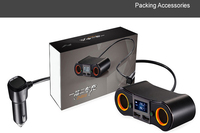 Adaptateur de chargeur de voiture répartiteur de prise 80W 3.1A 2 Ports USB Affichage LED Interrupteur de tension On Off Adaptateur allume-cigare Chargeur de voiture