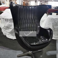 Fauteuil Aviateur à dossier haut, style vintage du milieu du siècle, en cuir pleine fleur, fauteuil pivotant de bureau, fauteuil à bras en cuir vieilli