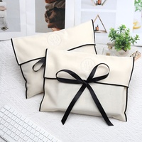 Pochette de luxe en coton avec rabat, personnalisable avec logo imprimé, pour vêtements et sacs à main