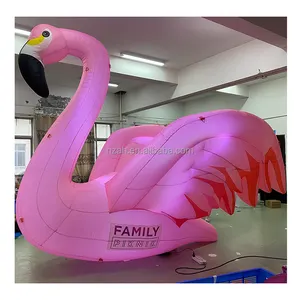 Inflatable Pink Flamingo with Led Light Inflatable Flamingo Model Balloon for Summer Party