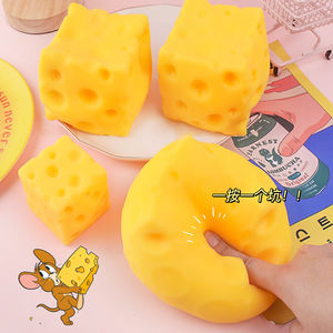 Jouet sensoriel en plastique TPR en forme de hamburger de fromage géant, mochi, anti-stress, à remontée lente, unisexe, pour tous les âges, idéal pour les fêtes - Product Image 2