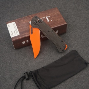 Cuchillo plegable HUNT BM15535 con mango de fibra de carbono, hoja naranja con punta de cuchillo, cuchillo táctico para exteriores, venta directa de fábrica, personalización láser. - Product Image 2