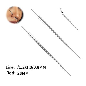 <span class=keywords><strong>Aguja</strong></span> de guía auxiliar para piercing de tatuaje de acero inoxidable con varilla roscada interna y externa para inserción de anillo de labio - Product Image 3