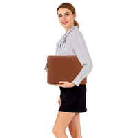 Vente en gros de housse d'ordinateur portable en cuir PU imperméable avec logo personnalisé, 13, 14, 15,6 pouces, rembourrée, sac d'ordinateur portable, noir/gris, loisirs et affaires