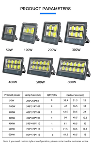 ไฟฟลัดไลท์ LED 500W-500W IP66สนามกีฬากลางแจ้งบ้านอัจฉริยะโกดังอลูมิเนียม AC ในสวน - Product Image 4