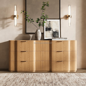 FERLY Cassettiera Moderna a 6 Cassetti in Rovere Scanalato Emperador per Camera da Letto - Set Mobili - Product Image 1