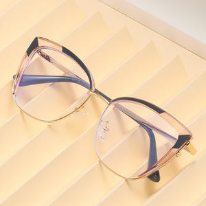 Monturas de gafas Kjl Cat Eye para mujer, montura completa, lentes de PC, protección anti UV, diseño moderno y elegante - Product Image 1
