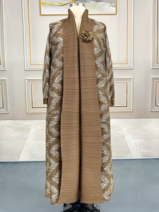 Jubah Pour Femme Miyake lipit Les jubah Pour Femmes Gilded mantel kasual atasan gaun untuk wanita Arab ODM polos dicelup ukuran Plus - Product Image 3