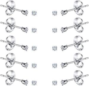 गर्म बिक्री फैशन गहने सोने की प्लेटेड स्टेनलेस स्टील डायमंड ज़िरकॉन स्टड साधारण महिला कान स्टड <span class=keywords><strong>10</strong></span> जोड़ी बालियां सेट - Product Image 1