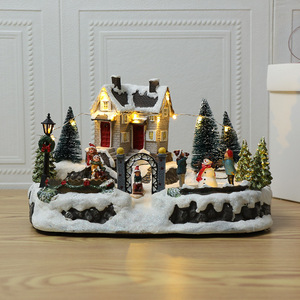 Decorazioni luminose per cottage da giardino <span class=keywords><strong>di</strong></span> <span class=keywords><strong>natale</strong></span> regali <span class=keywords><strong>di</strong></span> <span class=keywords><strong>natale</strong></span> artigianato in resina ornamenti <span class=keywords><strong>casa</strong></span> musicale elettrica - Product Image 4