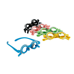 Montures d'essai optiques rondes à monture complète, lentilles remplaçables, 10 interpupillaires, pour adultes, unisexe, avec étui WB-1105C - Product Image 1