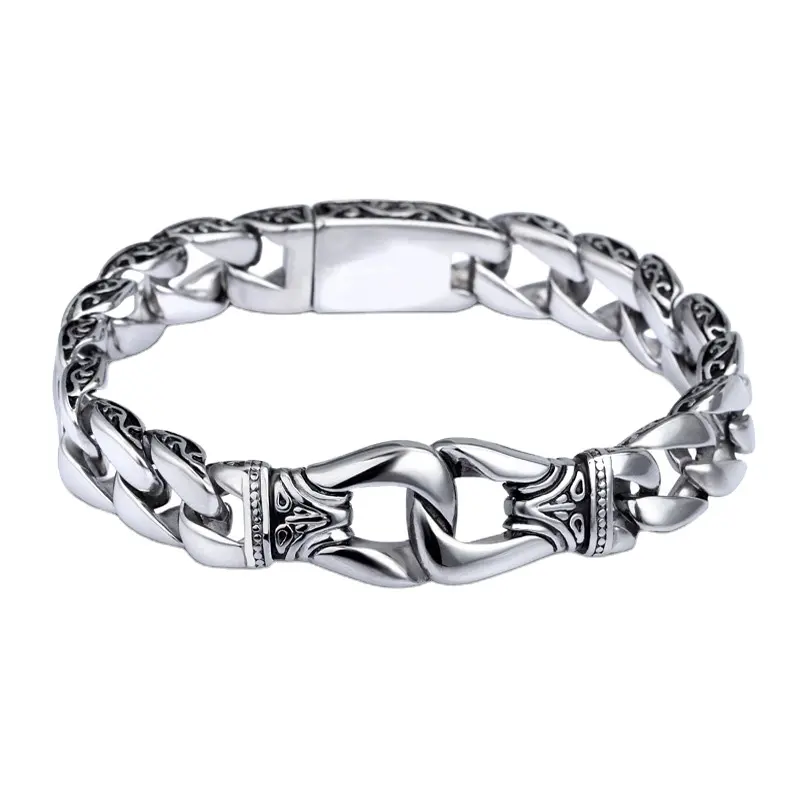 Factory price wholesale steel chain bracelet men cuban link bracelet for men