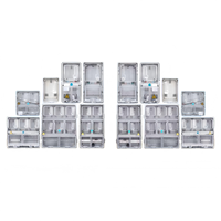 Boîtier de distribution électrique mural en acier inoxydable IP65 étanche à la pluie, 1 voie, 3 portes, couvercle transparent, 4-15 mètres