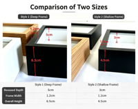 Bingkai Shadow Box MDF Berongga 3CM 5CM Kedalaman, Pemasangan Dinding, untuk Bunga Kering, Foto, Medali, Kenang-kenangan, Pajangan Kayu, Ukuran Kustom, Grosir
