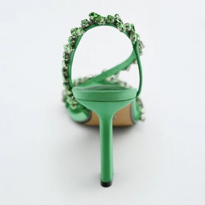 <span class=keywords><strong>Sandali</strong></span> Estivi alla Moda di Alta Qualità con Punta Quadrata Aperta, Tacco a Spillo in Raso, Sexy e Traforati per Donne - Product Image 5