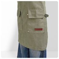 Tablier en toile réutilisable avec logo personnalisé imprimé, anti-salissures et résistant à la saleté, idéal pour la restauration, les salons de thé, les cafés, l'art et la restauration.