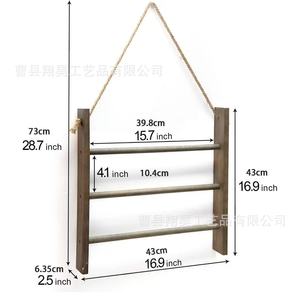 Toallero de Madera de 3 Niveles, Montado en la Pared, Almacenamiento para Baño, Multiusos - Product Image 4