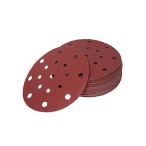 5 inci 125mm kait bulat dan <span class=keywords><strong>Loop</strong></span> aluminium oksida merah amplas disesuaikan OEM/ODM amplas pemoles kertas - Product Image 6