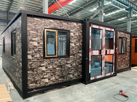 Maison conteneur extensible de style européen, respirante, de forme carrée, préfabriquée en acier, motif pierre, garantie 2 ans, GCH Hotel