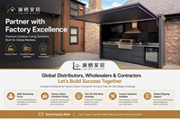Dapur Luar Ruangan Modular Baja Tahan Karat Berkualitas Tinggi Terintegrasi dengan Panggangan BBQ, Pergola Tahan Air dan Angin, Desain Modern