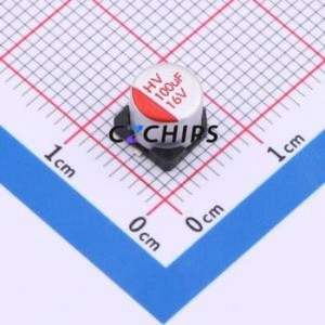 Condensateur solide HV1C107M0605PZ SMD, D6.3xL5.8mm (Capacité : 100uF) (Précision : 20%) Tension nominale : 16V - Product Image 1