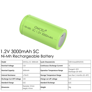 แบตเตอรี่แบบชาร์จได้ 1.2V 3000mAh NI-MH สำหรับชุดแบตเตอรี่หุ่นยนต์ดูดฝุ่นแบบกำหนดเอง 2.4V/3.6V/4.8V - Product Image 3