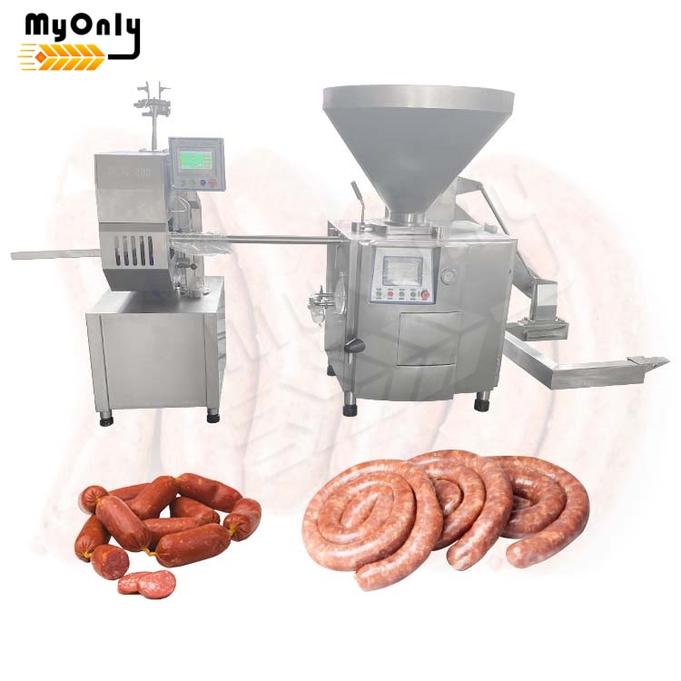 MY Automatic Sausage Fill Knot Machine Vacuum Hydraulic Sausage Filler China Electric Sausage Stuffer