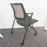 Chaise de bureau moderne noire, installation simple, roulettes pliables, pour salon, bureau à domicile, école, hôtel, visiteur, haute qualité