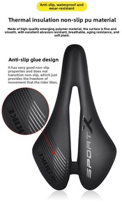 Coussin de selle en PVC épaissi avec mousse à mémoire de forme, matériau en gel à rebond lent et ventilation pour vélo de route et VTT - Product Image 3