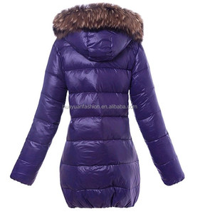Fabricant OEM RDS Veste d'<span class=keywords><strong>hiver</strong></span> <span class=keywords><strong>longue</strong></span> et brillante en duvet de canard isolée avec fausse fourrure pour femmes - Product Image 2